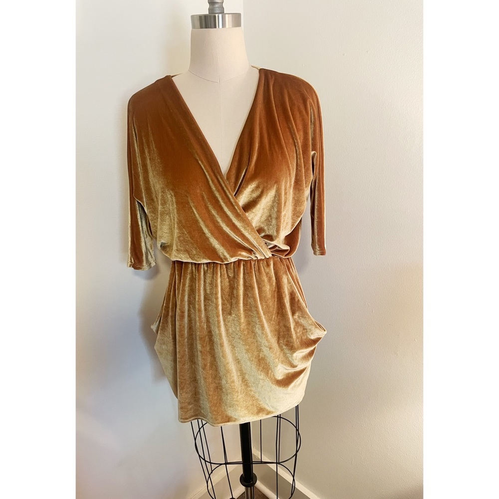 Urban Renewal Gold Velvet Dress